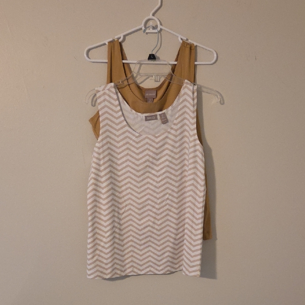 Chico's White Chevron Tank Top